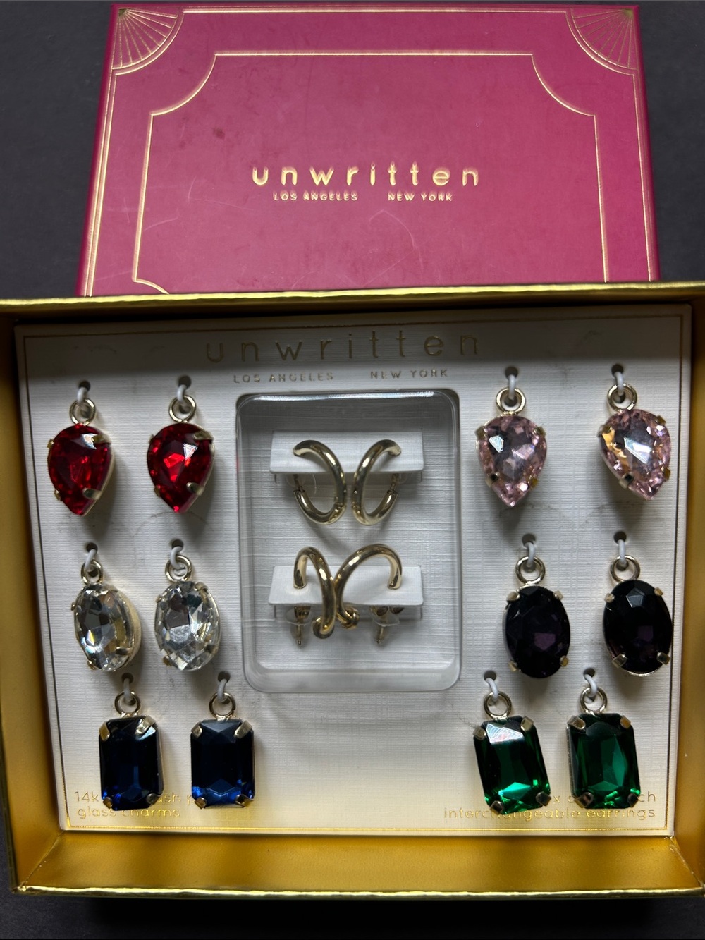 Unwritten Multicolor Interchangeable  Earring Gift Set